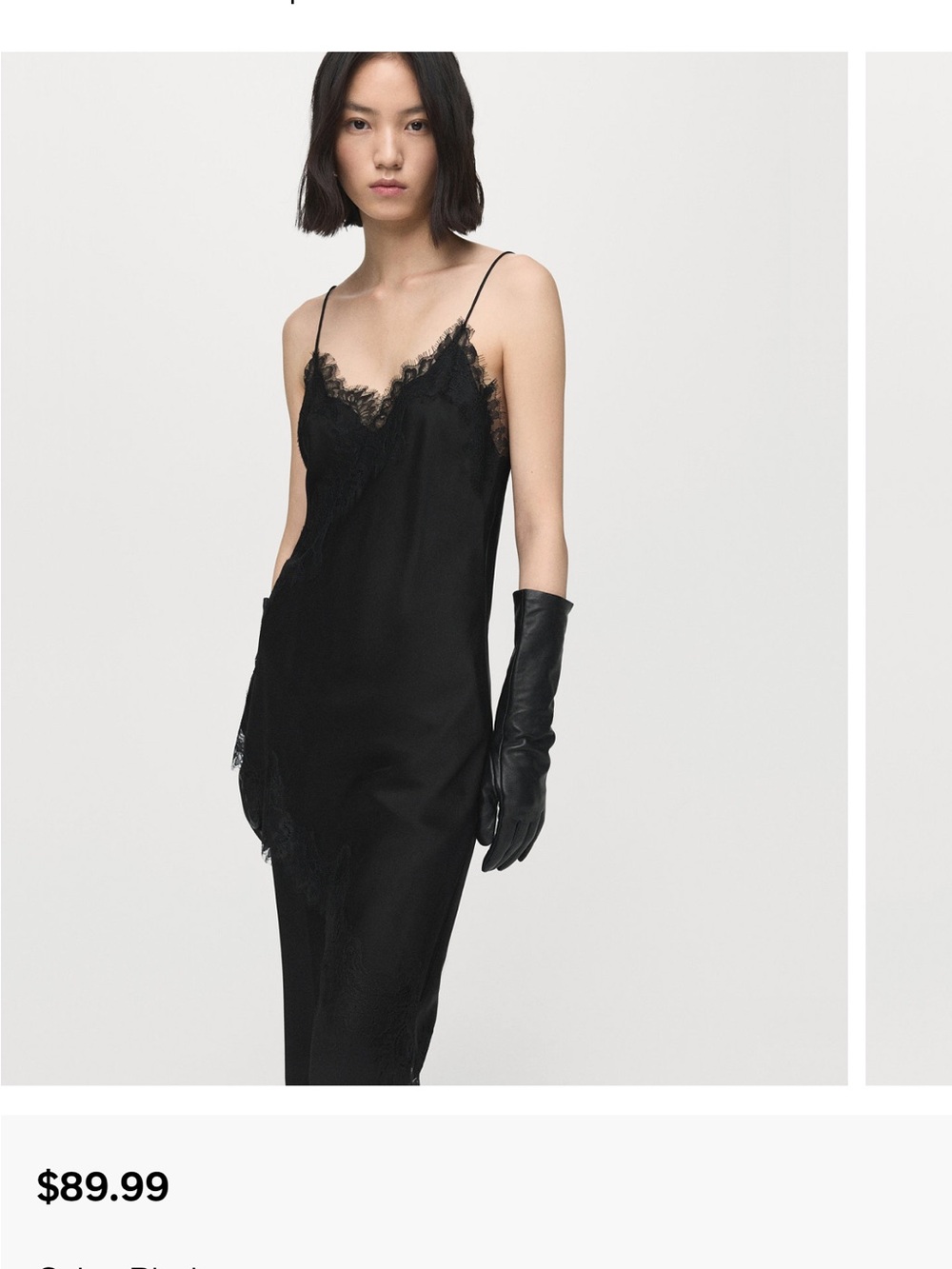 Black Lace Trim Asymmetric Top
